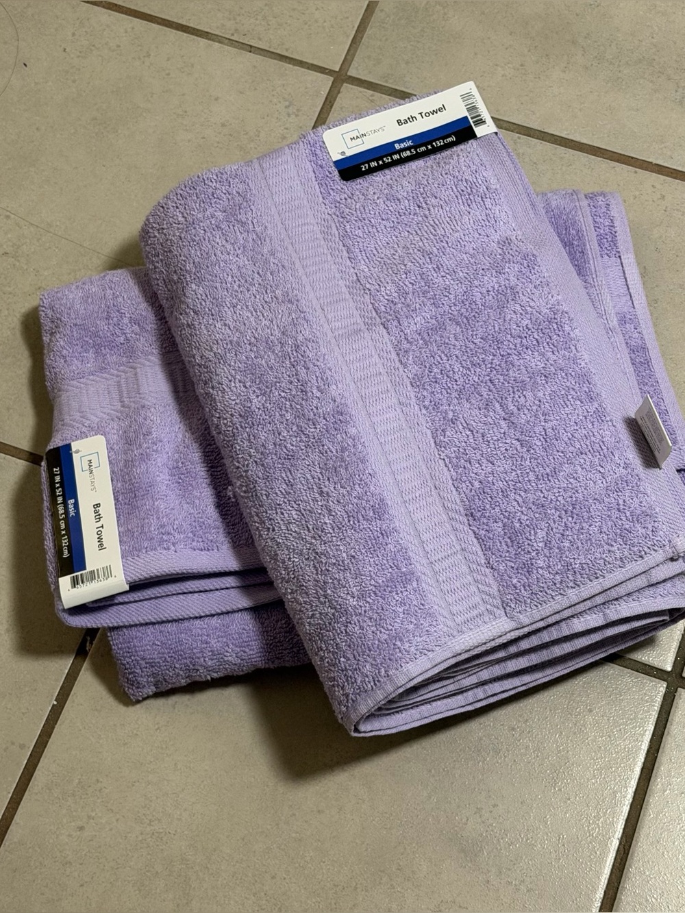 Mainstays Lilac/Purple 2 Bath‎ Towels cotton rich